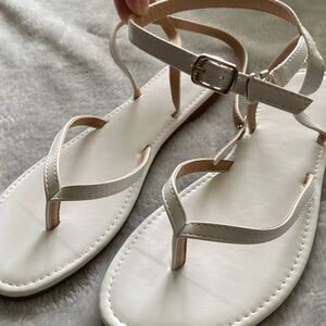 Brand new white sandals never worn